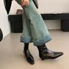 Autumn Women Ankle Boots Shoes Fashion Pointed Toe Ladies Short Boot Square Low Heel Casual Winter Women's Footwear 2025