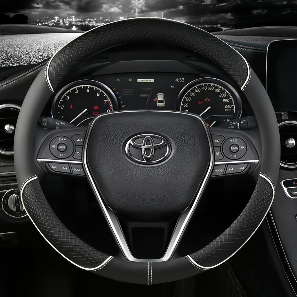 Чехол на руль автомобиля кожа 38 см для Toyota Corolla Fortuner Sequoia Auris Avensis YARIS Vios Celica 86 Rav4 4Runner C-HR