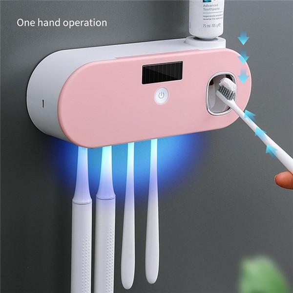 УФ-держатель для зубных щеток, дозатор для зубной пасты, коробка для хранения солнечной энергии, многофункциональный держатель, набор аксессуаров для ванной комнаты