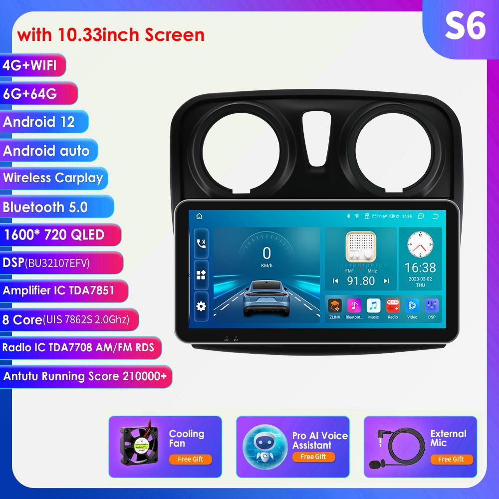 2din Android Авторадио для Renault Logan 2 2012-2019 Sandero 2 Автомобильный радиоприемник Мультимедийный видеоплеер GPS Navi Головное устройство Carplay 4G Интеллектуальный экран