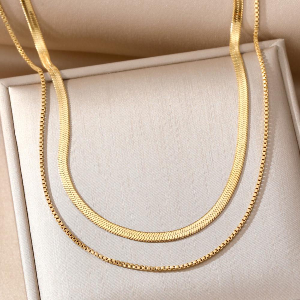 2023 Новый изысканный подарок унисекс, золотой ночной клуб, универсальная цепочка для свитера, простое ожерелье из двух частей для девочек, модное элегантное двухслойное ожерелье, комбинация