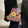 Корейский милый 3d браслет с подсолнухом, мягкий чехол для Iphone 14 13 12 11 Pro Max, цветной браслет с цветочным принтом, противоударный чехол, чехол