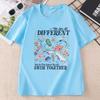 We Are All Different But in This School We All Swim Together Quotes Tshirt Funny Group Tee Autism Unisex Clothing Tops