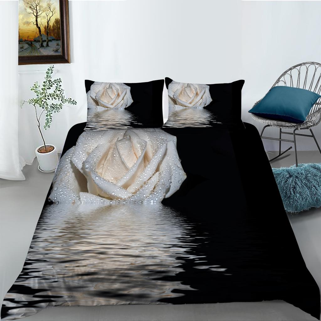3D Digital Printed Bedding, Flower Pattern, Down Duvet Cover Set, Bedroom Down Duvet Cover, Pillowcase, Single/double Bed, Full Size Home Decoration