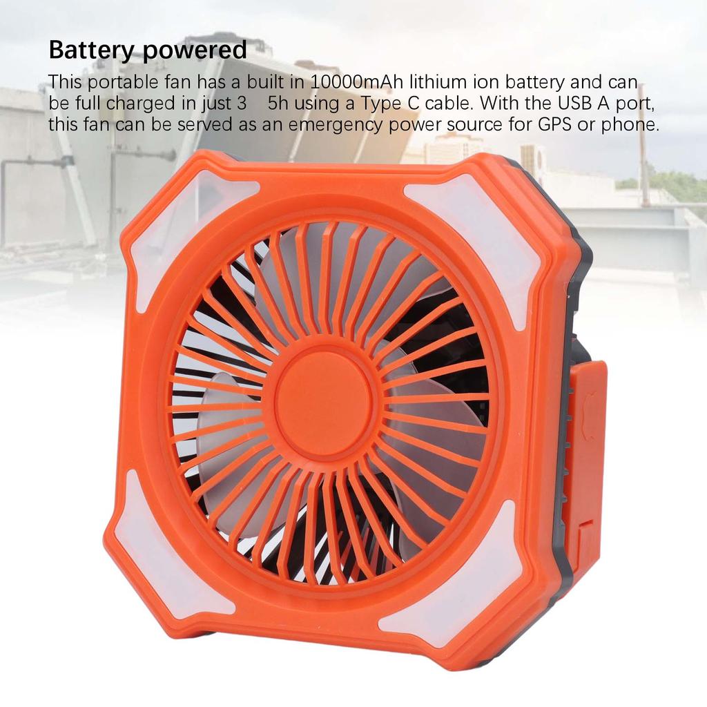 Portable Fan Rechargeable with LED 10000mAh Battery Powered Cordless Cooling Fan for Bedroom Office Outdoor Travel