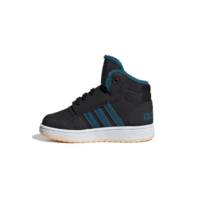 Adidas Neo Hoops 2.0 Abrasion Resistant Mid top Toddler Shoes Black Blue Infant And Toddler EE6710