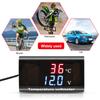 DC 12V 0,28 дюйма Двойной дисплей Светодиодный Цифровой Датчик Температуры Вольтметр Термометр Измеритель Напряжения Тестер Для Автомобиля Мотоцикла