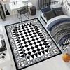 Illuminati Black and White Pattern Carpet, Non-Slip Area Rug for Living Room, Bedroom, Outdoor Camping - 1pc