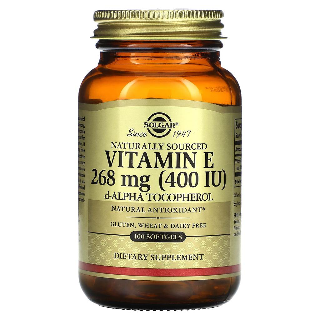 Solgar, vitamin E, natural ingredients, 268mg (400IU), 100 softgels