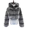 Женское пальто с капюшоном из искусственного меха лисы S-6XL - европейский и американский стиль для осени/зимы