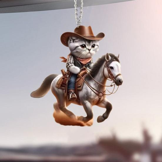 2 шт. брелок-подвеска в виде рыцаря-кота, устойчивая к выцветанию, изысканная ручная работа, цепочка с бусинами, автомобильный брелок-подвеска