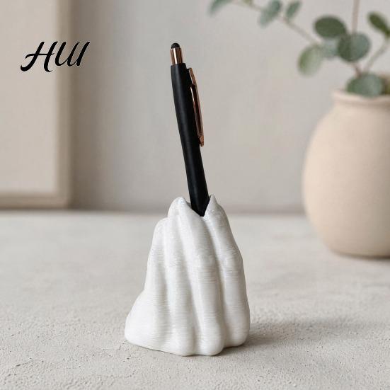Office Desk Organizer Funny Hand Gesture Pen Holder for Desk, 3D Printed Unique Container Novelty Pencil Stand, Desktop Accessories
