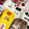 Мягкие с зауженным носком Милые Носки до щиколотки Полотенце Зимние Теплые Вышивка Животных Напольные Утолщенные Носки
