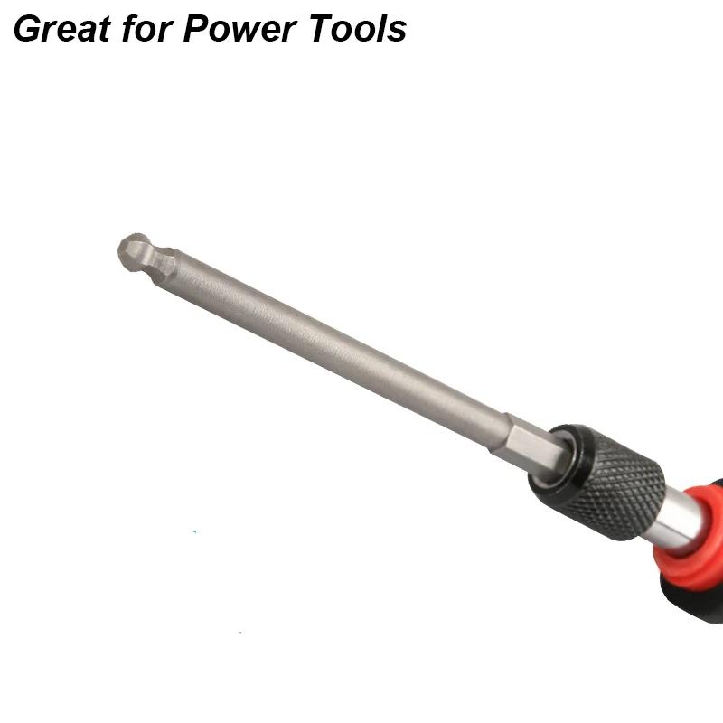 Набор шестигранных бит с шаровым наконечником, магнитная шестигранная головка, шестигранный ключ, метрическая отвертка, адаптер для сверла, прецизионный инструмент