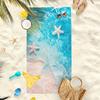 Ocean Wave Starfish Beach Towel, Vibrant Blue and Pink Swirl Art Quick-Dry Sand-Free Microfiber Bath Towel for Pool and Summer