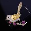 Chinese Style Brooch Pin Sparkling Rhinestones Magpies Bird Shape Lapel Pin Suit Coat Dress Jewelry Gift