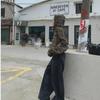 Женская куртка-свитер с капюшоном в стиле ретро-камуфляж — осенний свободный крой, длинный рукав, застежка-молния.