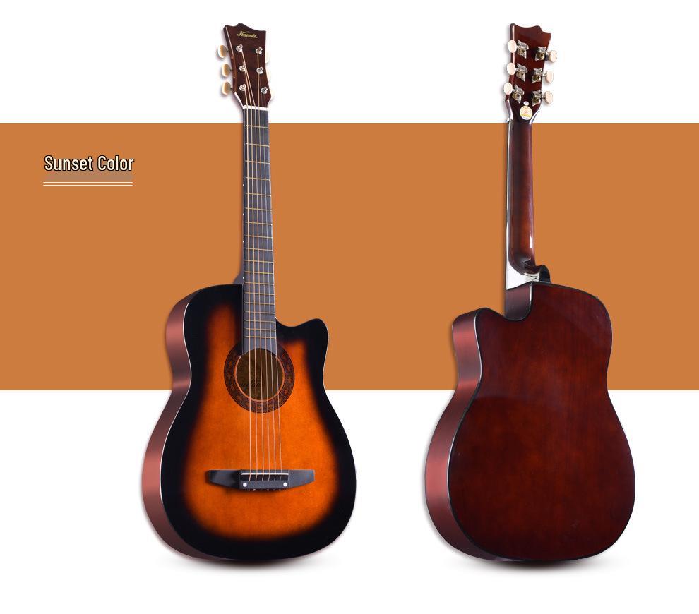 Красная Хлопковая zs-1 38" Народная гитара для начинающих - Деревянная со стальными струнами для мальчиков и девочек