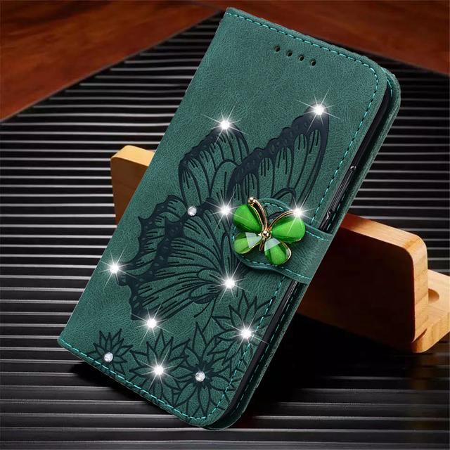 Блестящий флип-кожаный чехол-бумажник для телефона Xiaomi Redmi Note 10/10s Note9 Pro 8t 9t 8 8a 9 9a Mi 11 10t Poco X3 Nfc Bling Cover