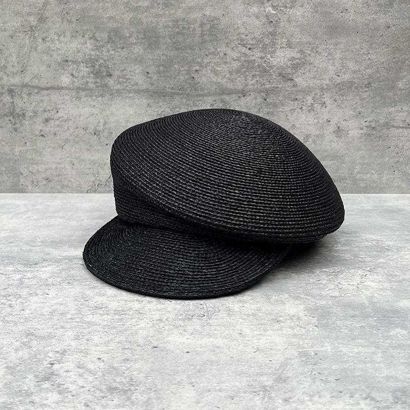 Temperament Slanted Top Straw Hat Women'S Spring Summer Breathable Beret Sun Protection Visor Raffia Equestrian Hat