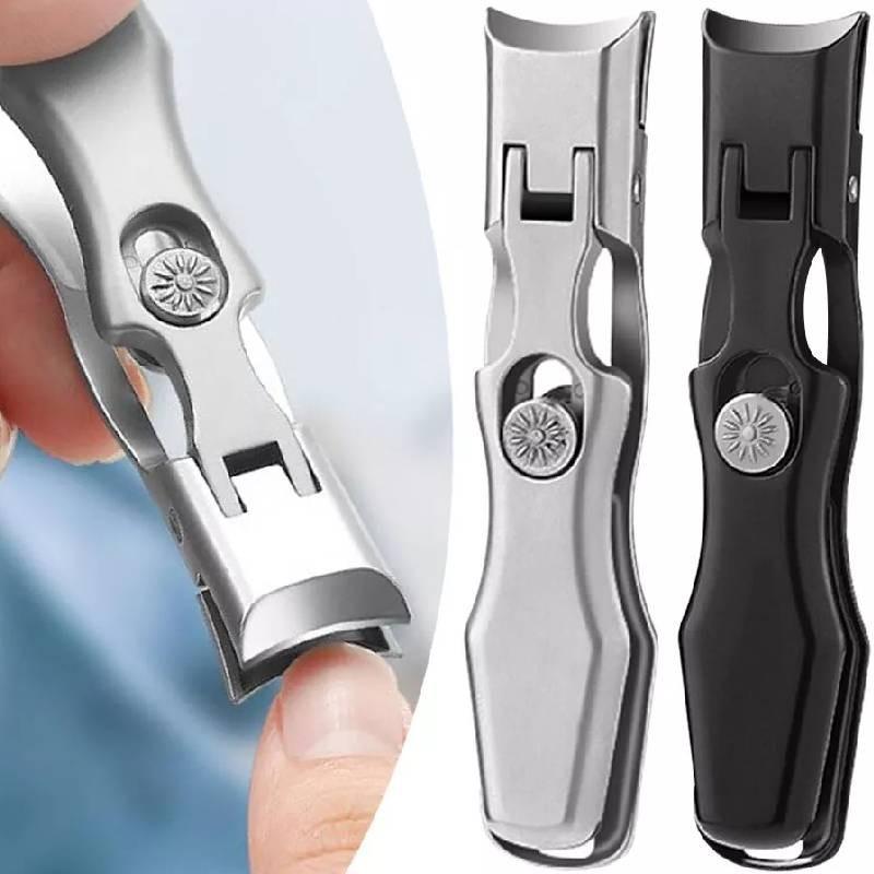 Премиальный набор кусачек для ногтей из нержавеющей стали с защитой от брызг для толстых ногтей в стильном металлическом футляре