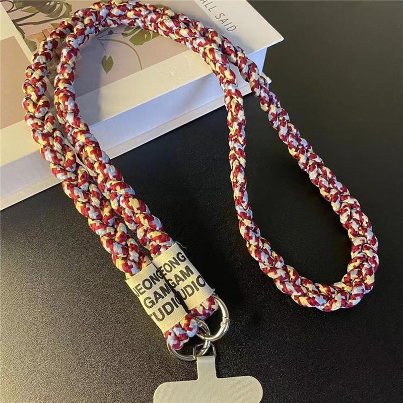Woven Phone Lanyard Outdoor Mountaineering Mobile Phone Hanging Strap Anti Loss Lanyards Neck Strap for Girl Keychain Chain Rope
