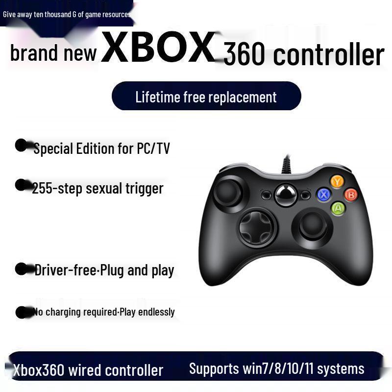 Universal Wired Controller with Linear Trigger for Gaming on PC and TV