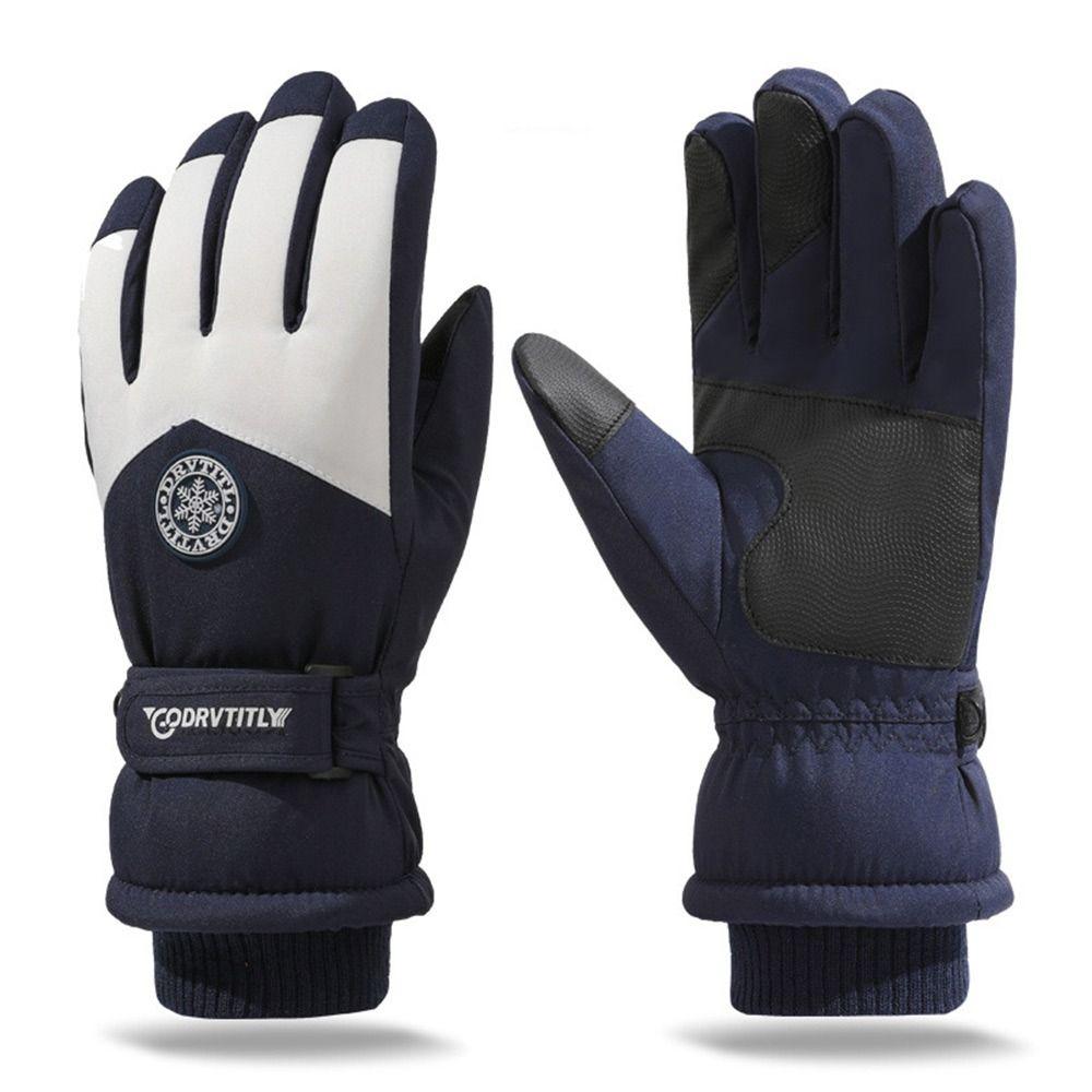 Ветрозащитные лыжные перчатки для сноуборда, зимние перчатки с длинными пальцами, утолщенные термоперчатки, зимние теплые перчатки