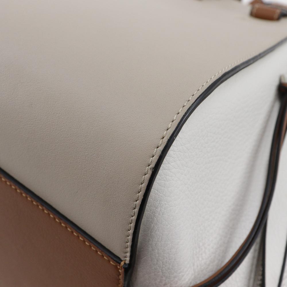 Loewe Гамак Маленькая Сумка 2WAY Плечевая Коричневый / Белый Телячья Кожа Женская Б/У
