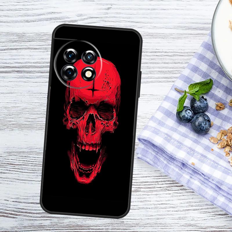 Satanic Scary Skull Case For OnePlus Nord CE 5 2 3 4 Lite N20 N30 OnePlus 10T 13T 13R 12R 15R 10 11 12 13 15 Cover