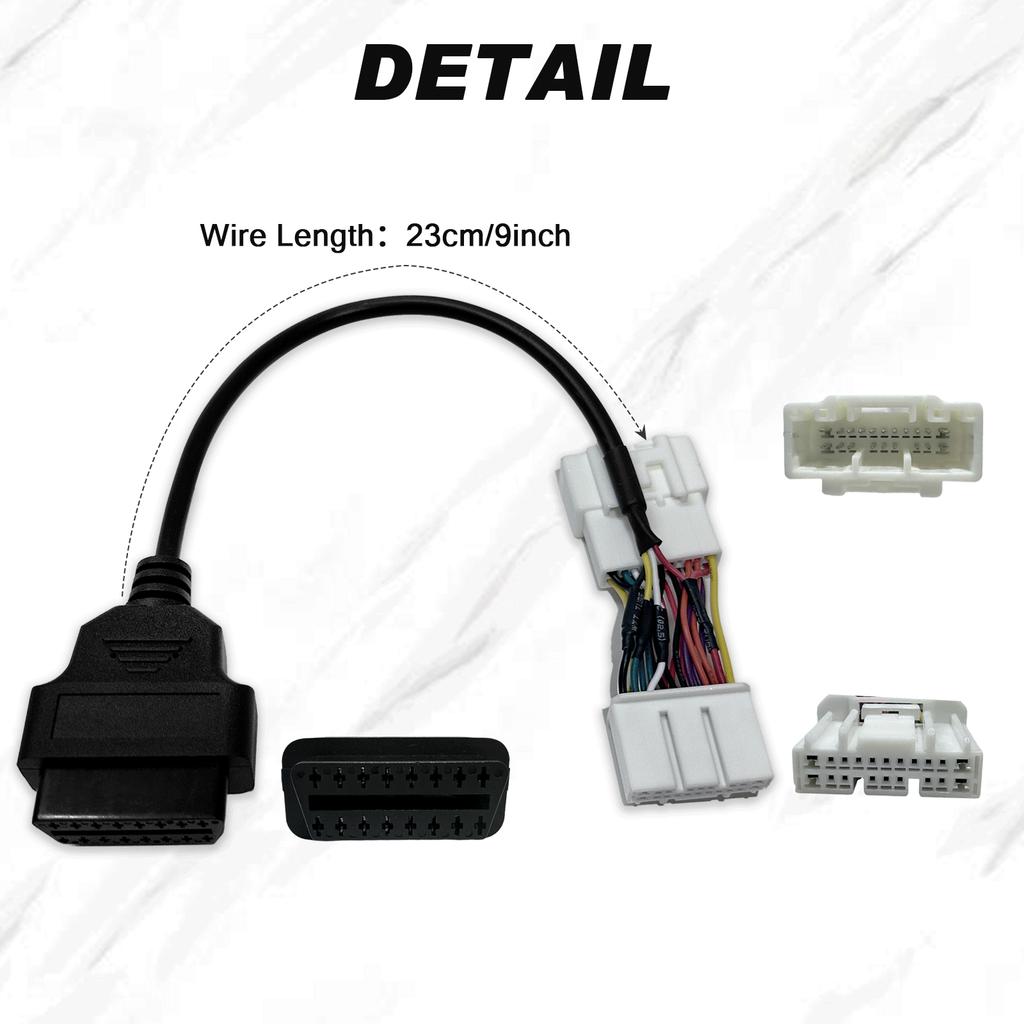 20pin OBD Connector for Tesla Model 3 before January 2019 For X431 OBD2 Diagnostic Adapter Cable 20pin Male/Female to OBD2 16pin