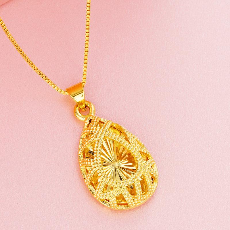 Подвеска Gold Sand для женщин, долговечный цветок в форме сердца, модный и универсальный медный сплав, аксессуары из золота 24 карат