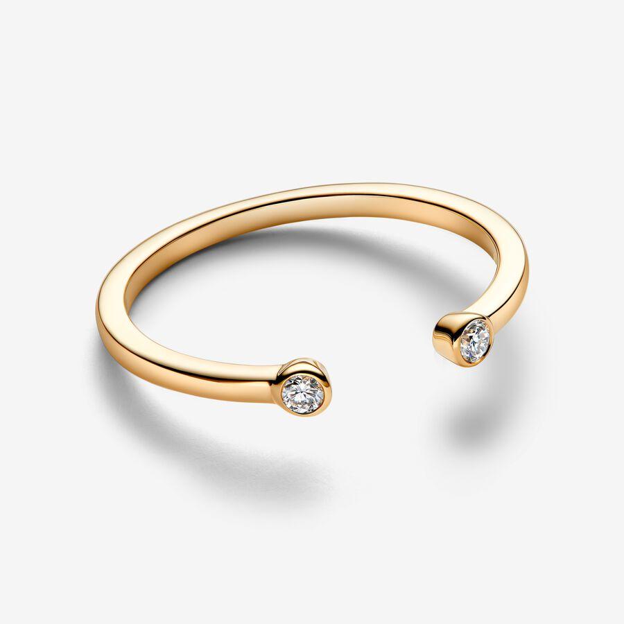 Hot Sale 925 Silver Trinkets Rings Zircon Quadrate Double Heart for Women Original Silver 925 Valentine's Day Ring Jewelry Gift