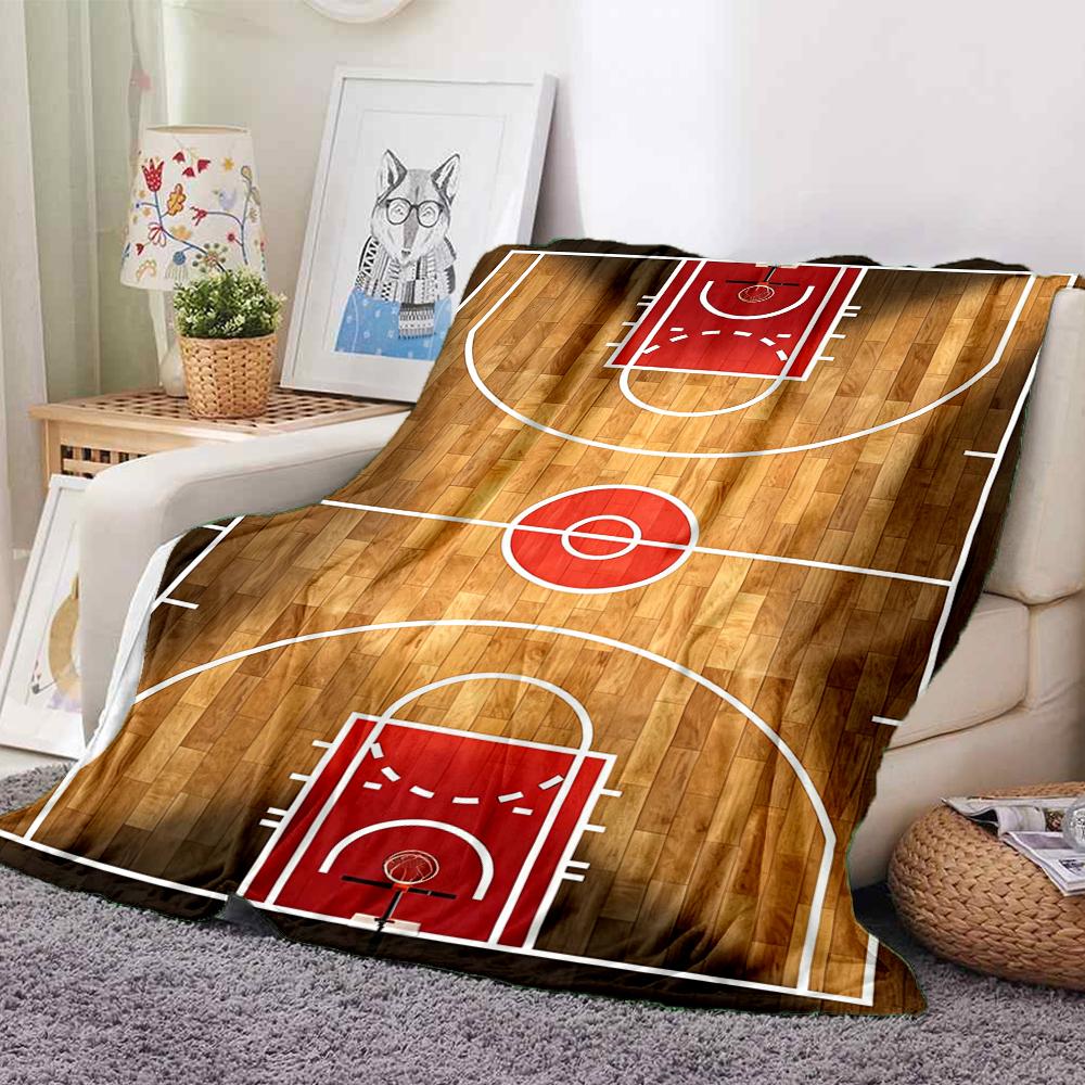 1Pc Basketball Court Blanket Soft And Comfortable Casual Warm Camping Travel Christmas Halloween Xmas Gift M928718