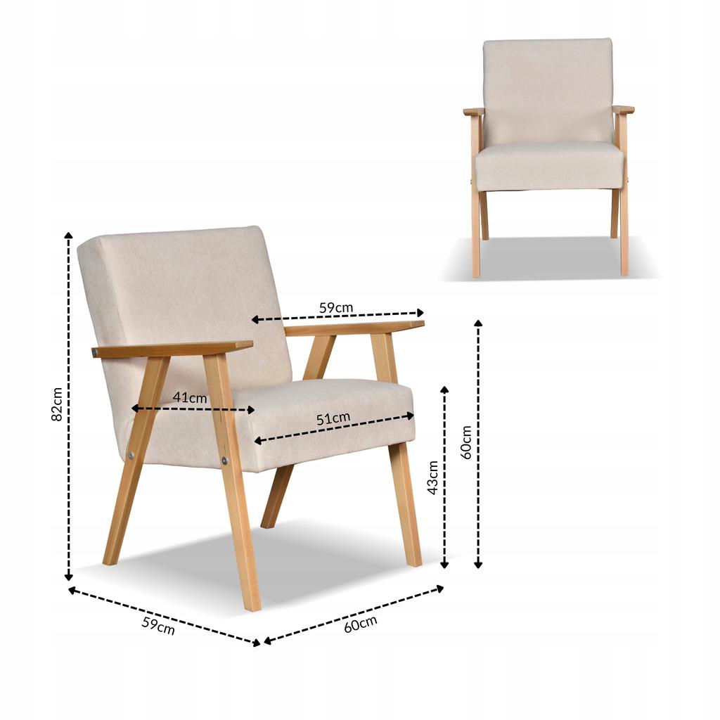 Fotel PRL zestaw retro vintage SOLER Family Meble beżowy welur Hunter