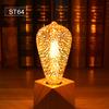 Novelty 3D Fireworks Effect Vintage Edison Lamp E27 110V-220V Holiday Decoration Lights A60 ST64 G80 G95 G125 Christmas Party Home Decor