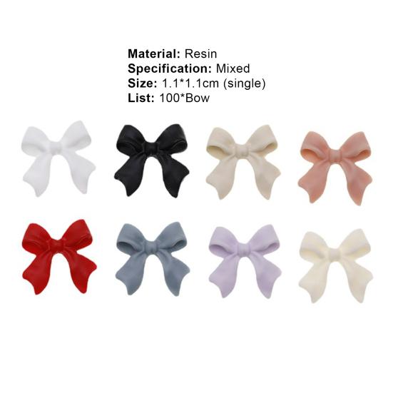 100 шт./1 пакетик, украшение для ногтей, бантик, легко наносится, универсальные аксессуары для ногтей, универсальные наклейки для маникюра, наклейки, дизайн ногтей, бантик для ухода за ногтями