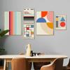 Абстрактное сочетание цветов, настенное искусство, простой геометрический декор, холст, картина в стиле ретро, ​​постеры на скандинавскую тему для украшения дома