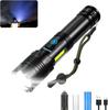Flashlight Powerful 10000 Lumens High Brightness Flashlight Rechargeable Lighting Modes Main 3 Powerful Military Strongest Handy Light Battery