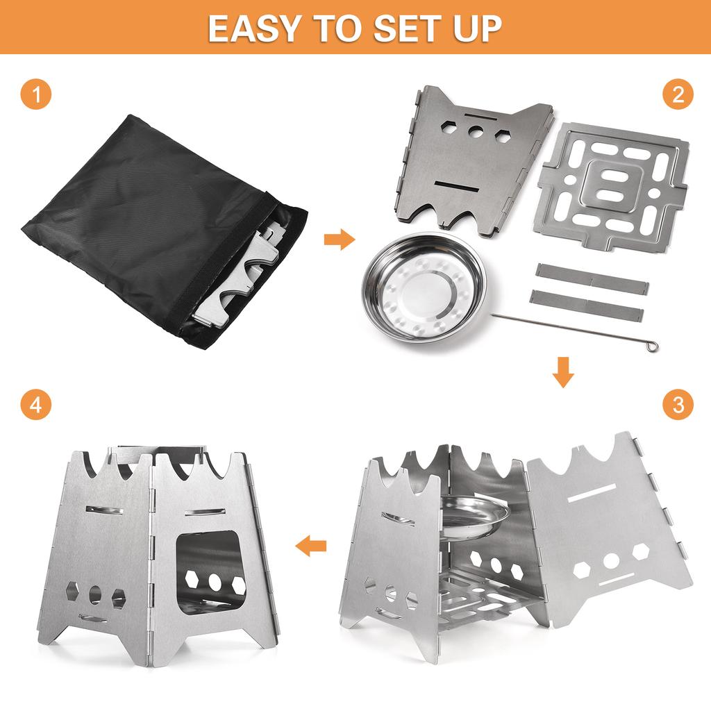 Складная походная печь, дровяная печь, портативная походная печь из нержавеющей стали, спиртовая печь