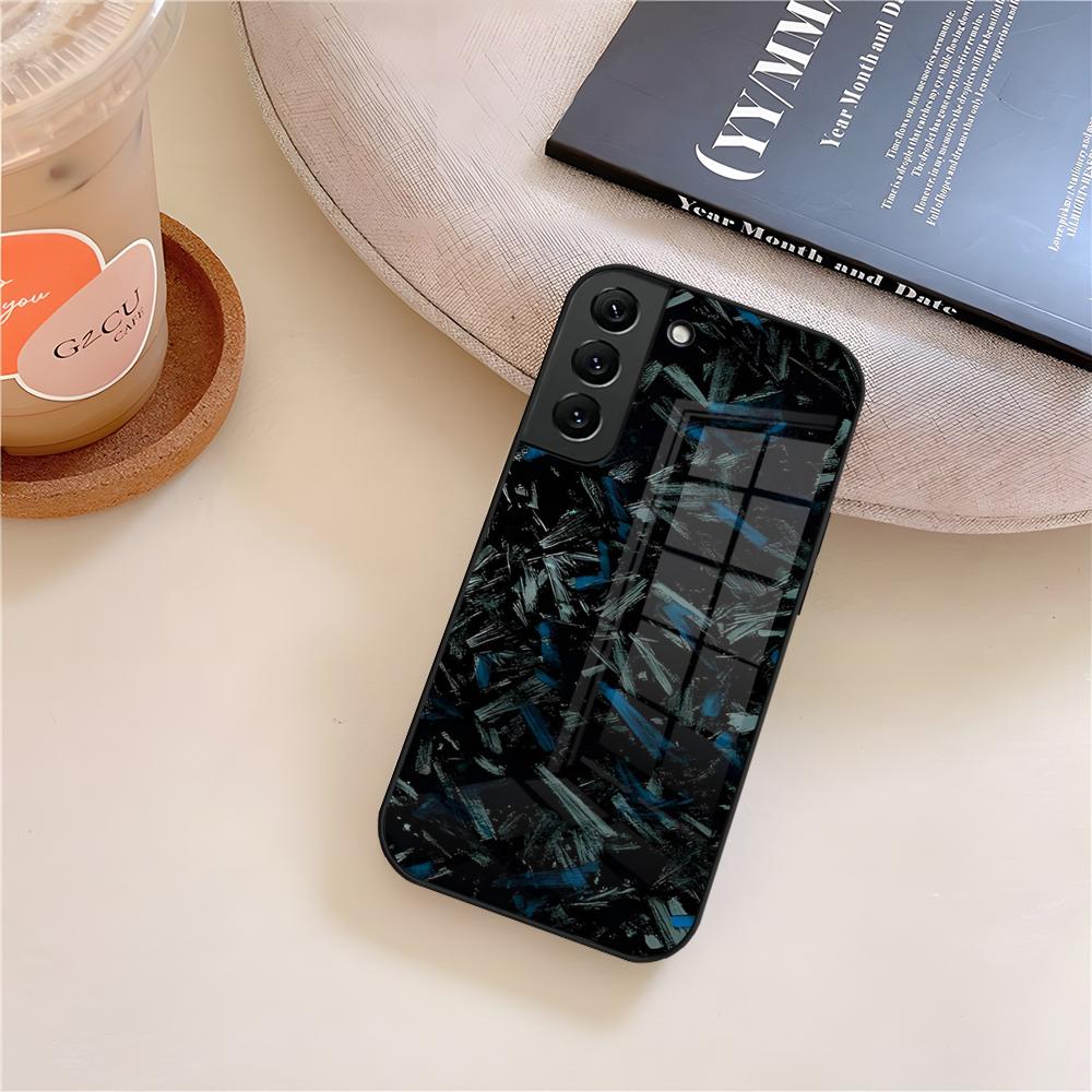 Обычный Настоящий Кованый Карбон Чехол Для Телефона Стекло Для Samsung Galaxy S26 S25 S21 S22 S24 S23 S20 Ultra Fe Plus A16 A24 A55 A53 Чехол