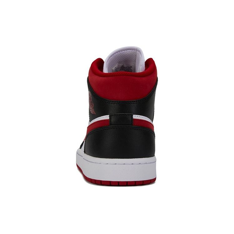 Кроссовки Air Jordan 1 Mid Black Gym Red белые 554724-122