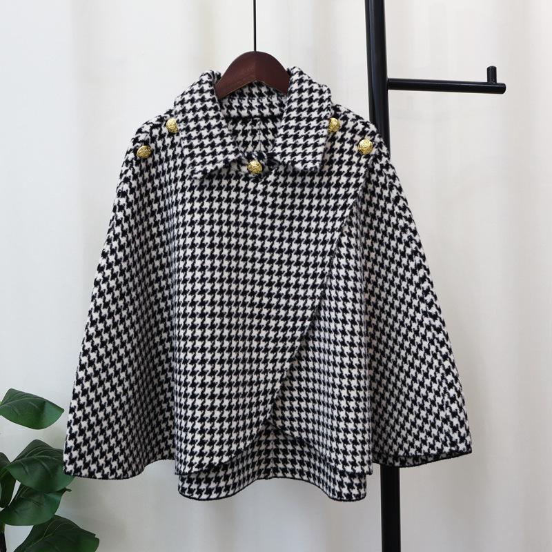 Осень и зима новый свободный темпераментный дизайн вязаное двустороннее нейлоновое пальто-накидка продвинутый смысл тонкая шаль женская