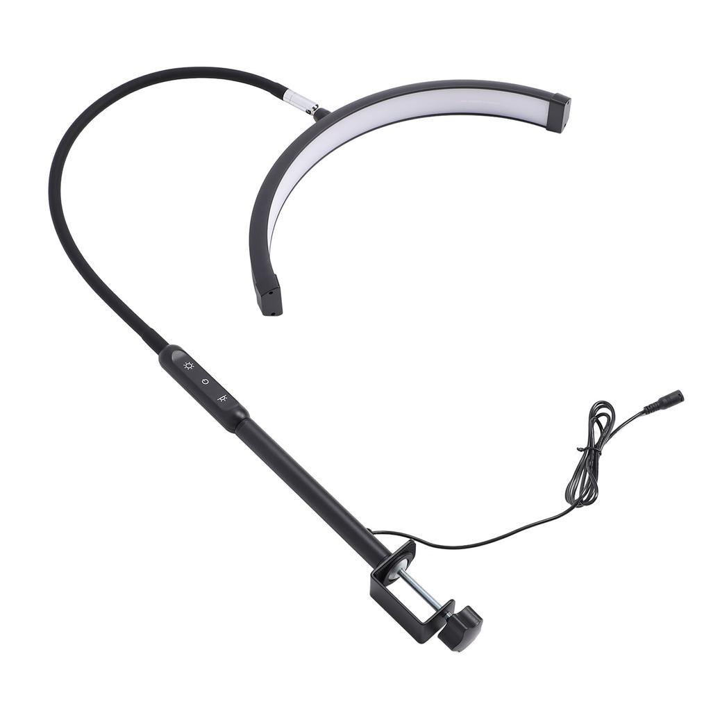 Half Moon Shape Eyelash Lamp Portable LED Beauty Table Nail Desk Lamp with Clamp for Eyelash