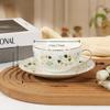 Кофейные чашки из костяного фарфора 180 мл, легкая роскошь, изысканная чайная чашка, цветочная керамика, домашний офис, чайный сервиз, 1 набор