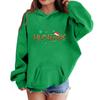 Kids' Long Sleeve Loose Pullover Letter Print Drawstring Hooded Sweatshirt