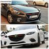 Автомобильная передняя центральная решетка сетчатая полоса Защитная декоративная накладка Отделка Для Mazda 3 2014 - 2016 ABS Хром / Красный Аксессуары Внешний вид