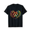 Европейские размеры Tie Dye Любовь Отпечаток лапы собаки Сердце Любитель животных Футболка