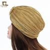 Благородный золотой плиссированный индийский головной платок-шарф с золотой брошью аксессуары TJMG теплый