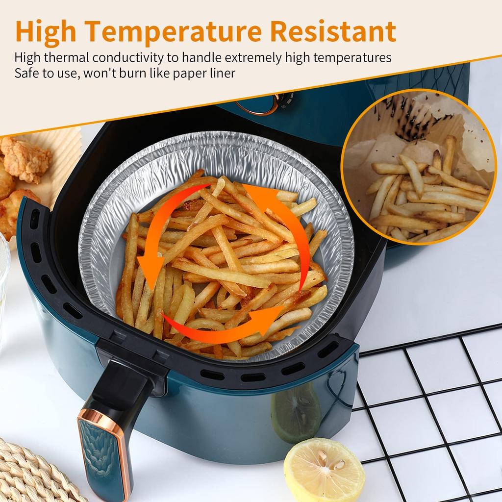 20Pcs Non-stick Aluminum Foil Liners Air Fryer Disposable Paper Liner Oil-proof Steaming Basket Kitchen Tool BBQ Drip Pan Tray
